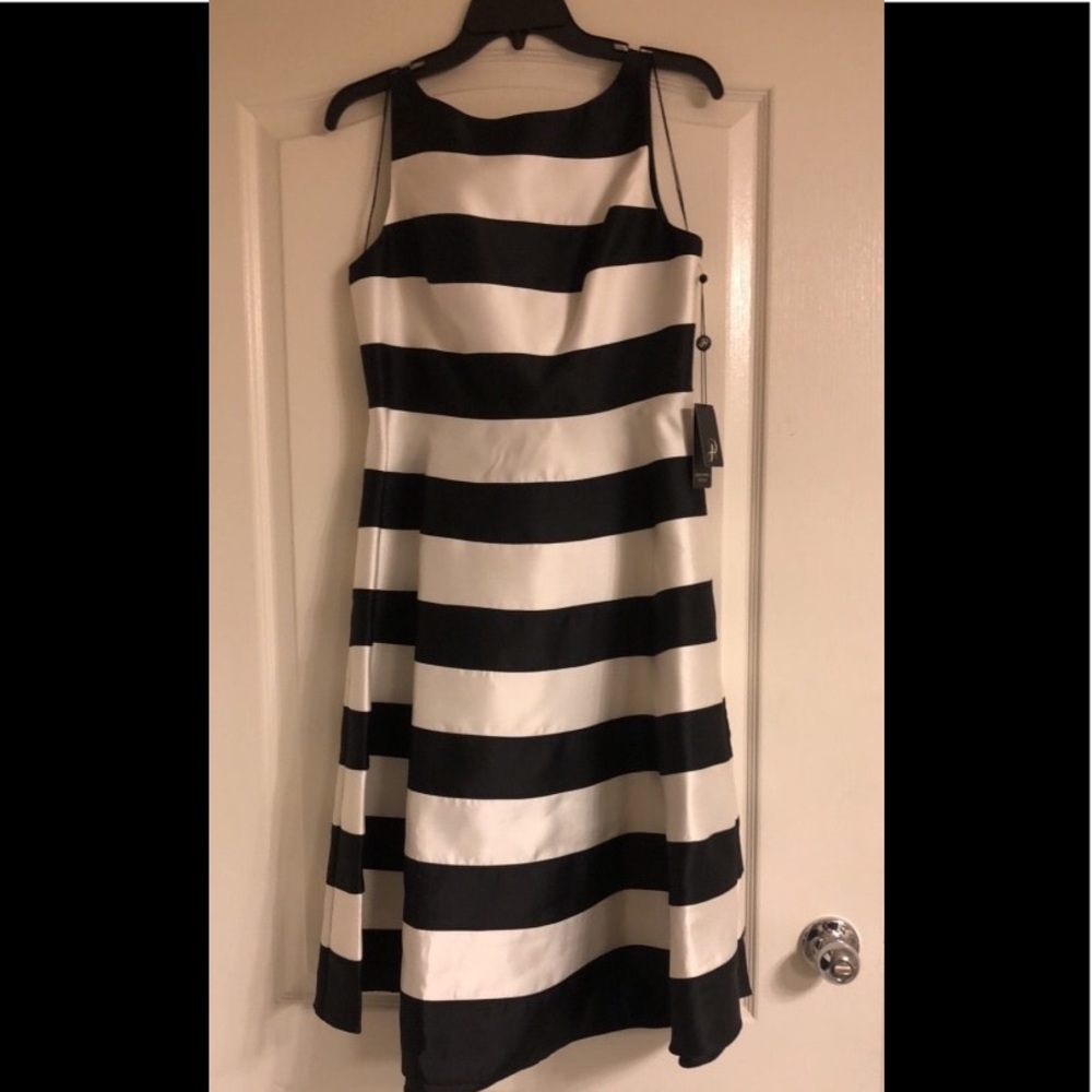 White and black stripe dress